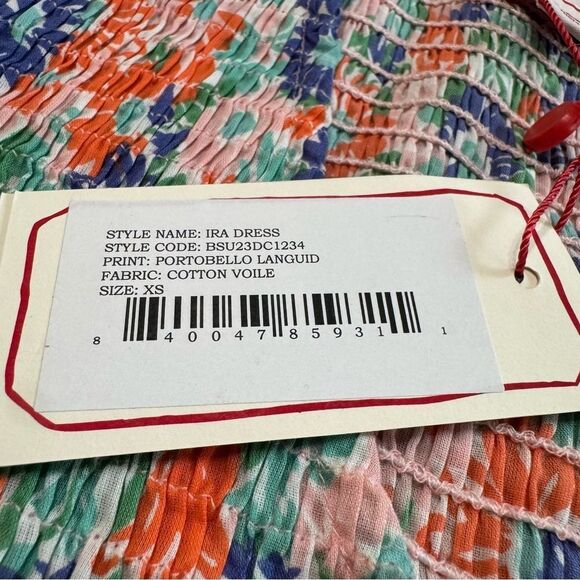 Banjanan Ira Maxi Dress XS Lightweight Cotton Flutter Sleeve Pockets Floral‎ - Picture 7 of 11